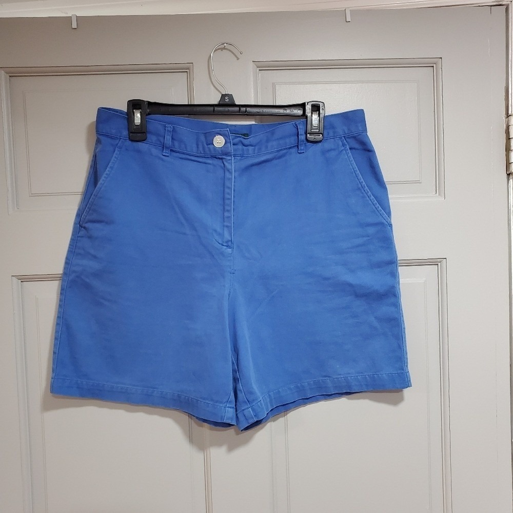 Lauren Ralph Lauren Women's Shorts Size L High Rise Chino Casual Casual Blue